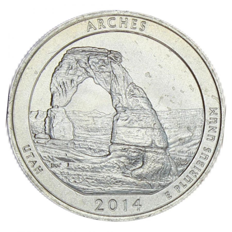 25 центов 2014 США Национальный парк Арки P