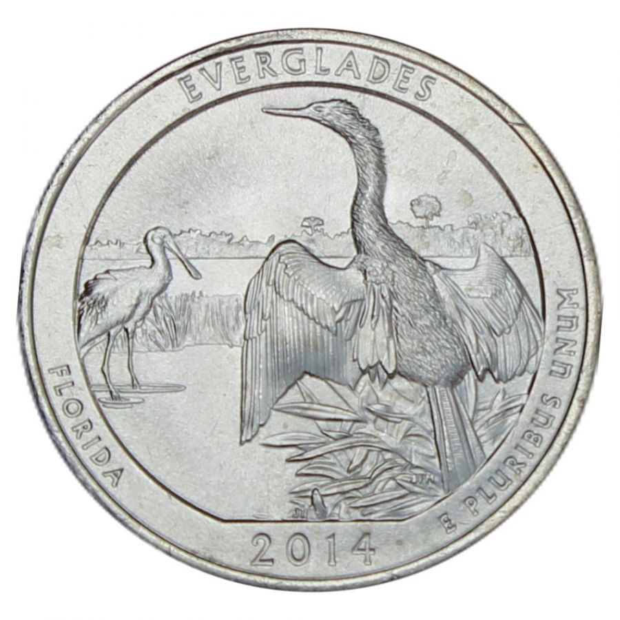 25 центов 2014 США Национальный парк Эверглейдс P