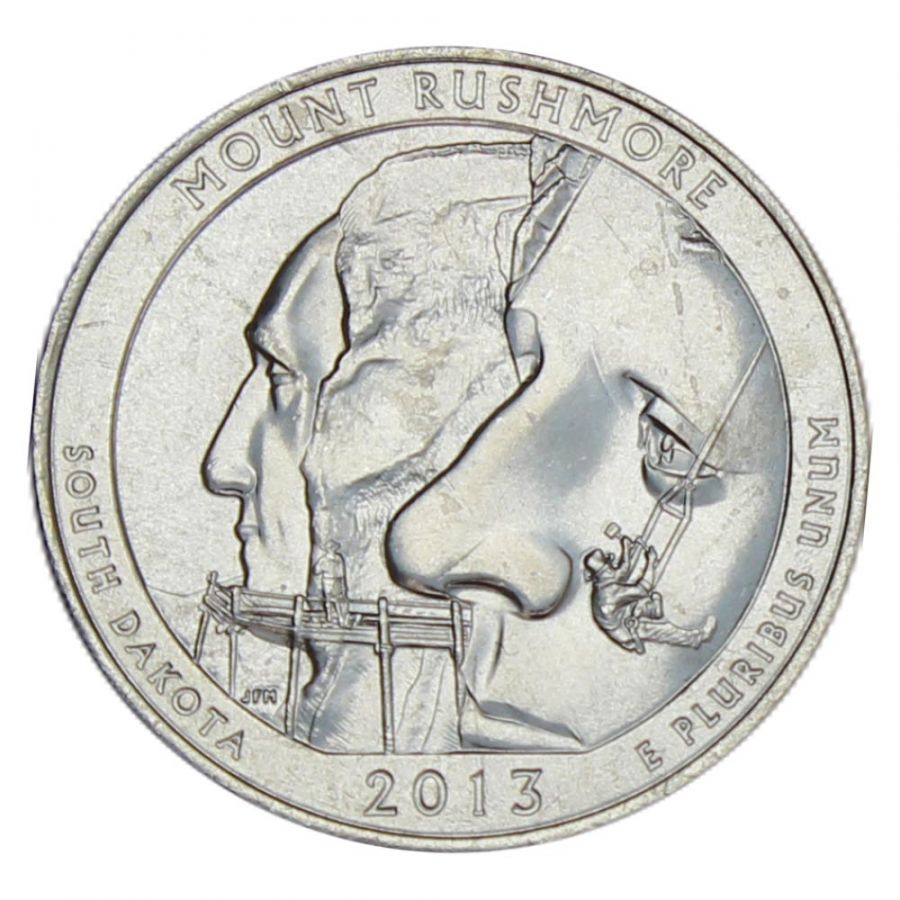 25 центов 2013 США Национальный мемориал Маунт-Рашмор P