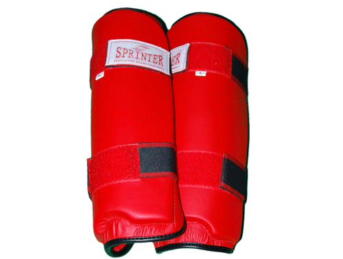 Защита голени Sprinter, (материал кожзам) красная, размер L. 03282
