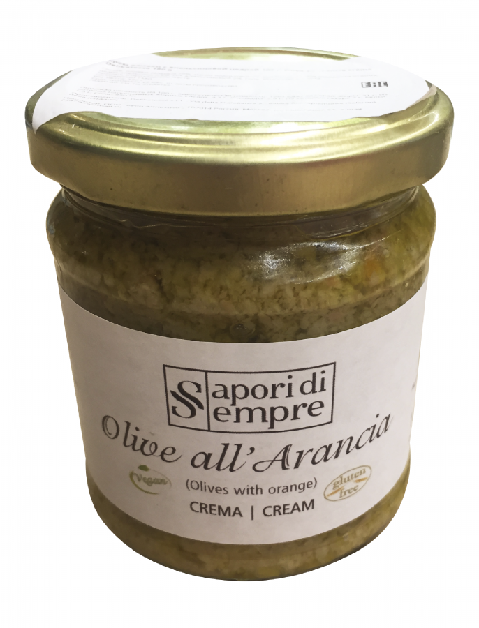 Крем оливки с апельсиновой цедрой 180 г, Olive all'arancia crema Delikatesse 180 gr