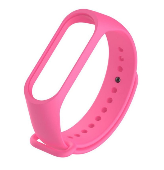 Силиконовый ремешок для Xiaomi Mi Band 3/4 (Розовый)