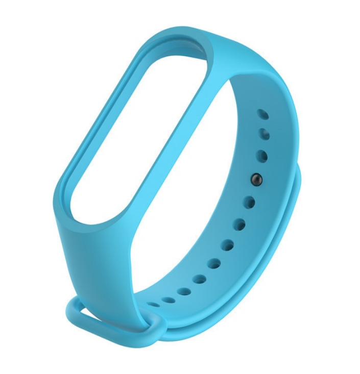 Силиконовый ремешок для Xiaomi Mi Band 3/4 (Голубой)