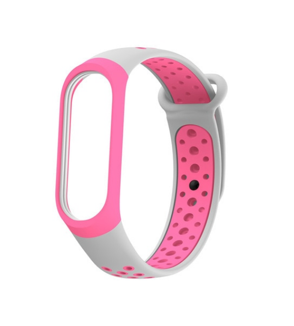 Силиконовый ремешок для Xiaomi Mi Band 3 (Серо-розовый)