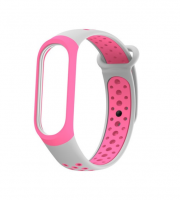 Силиконовый ремешок для Xiaomi Mi Band 3 (Серо-розовый)