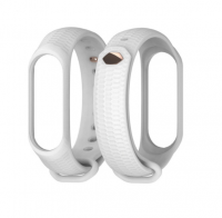Силиконовый ремешок для Xiaomi Mi Band Mijobs 3/4 (Белый)