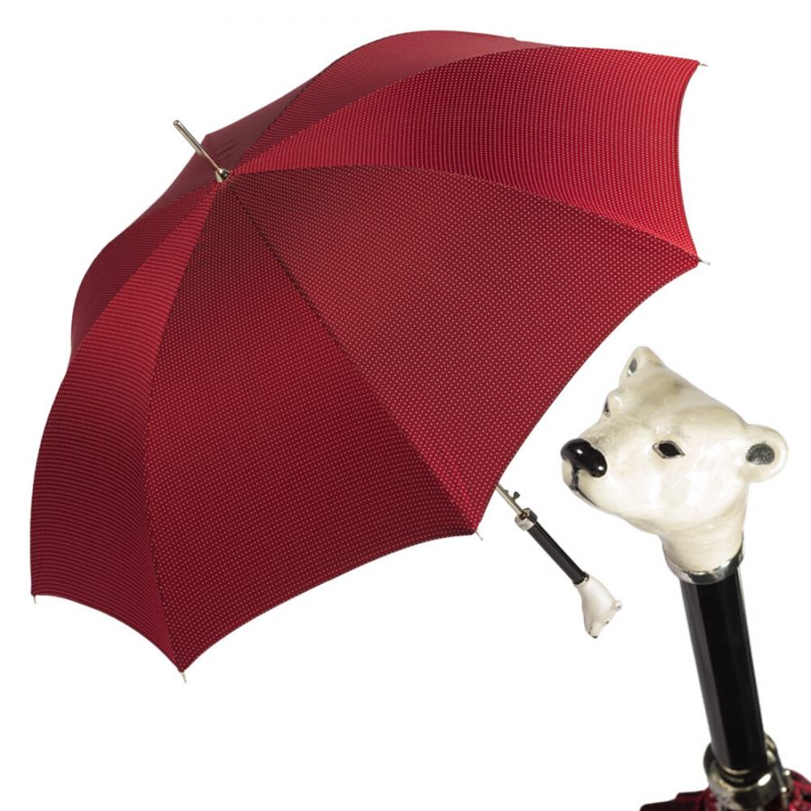 Зонт-трость Pasotti Polar Bear Punto Red Lux