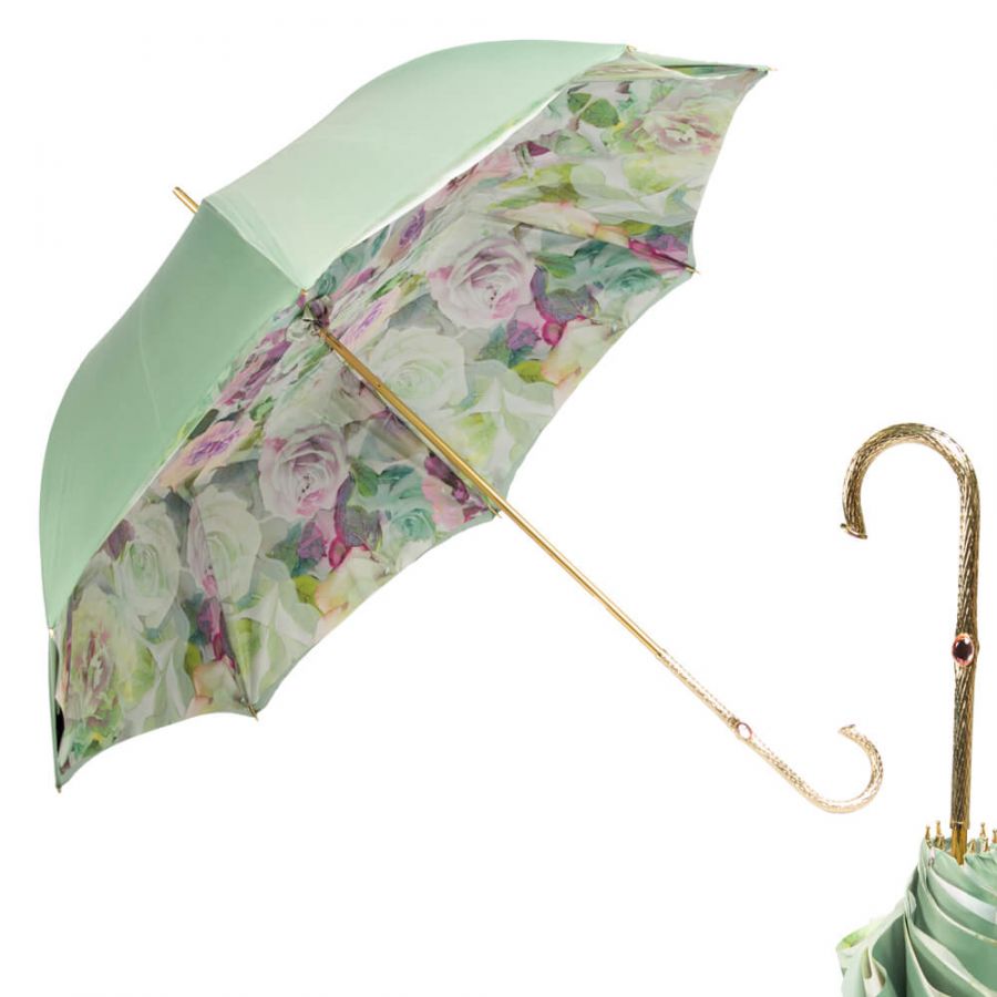 Зонт-трость Pasotti Verde Camelia Oro