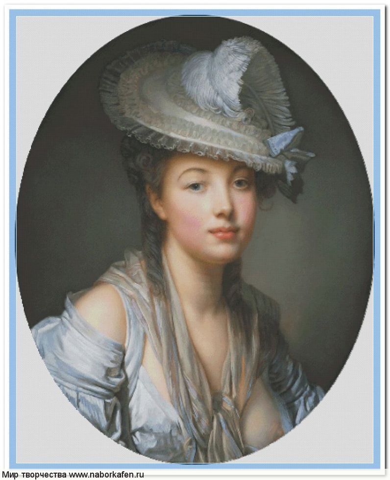 Набор для вышивания "00552 Молодая женщина в белой шляпе"