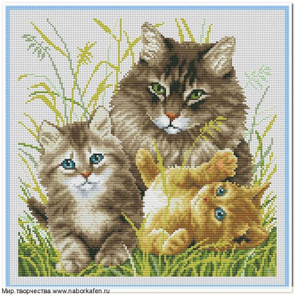 Набор для вышивания "Кошачья семья"