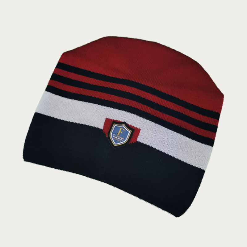 зм1208-06 Шапка конвертик вязаная Stripes бордо
