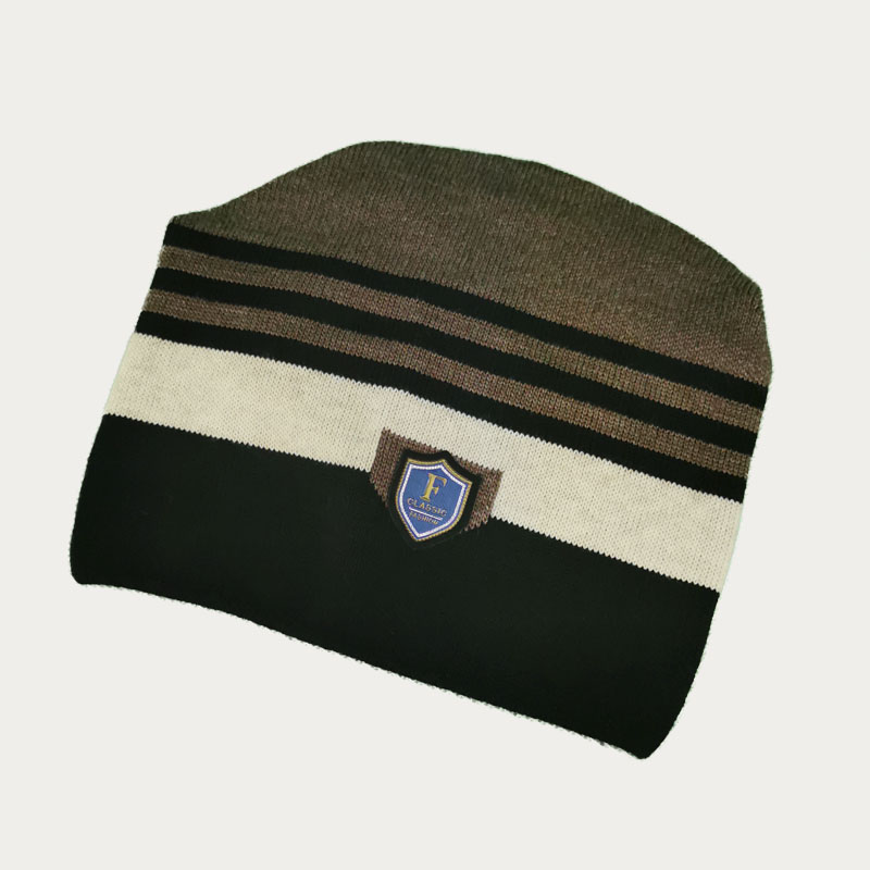 зм1208-67 Шапка конвертик вязаная Stripes шоколад