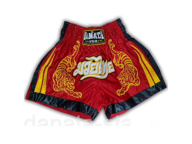Шорты для тайского бокса DANATA STAR LION красные, размер S