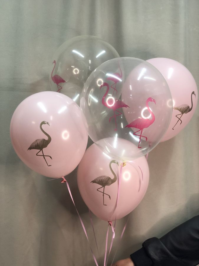 Набор гелиевых шаров "Розовый фламинго"