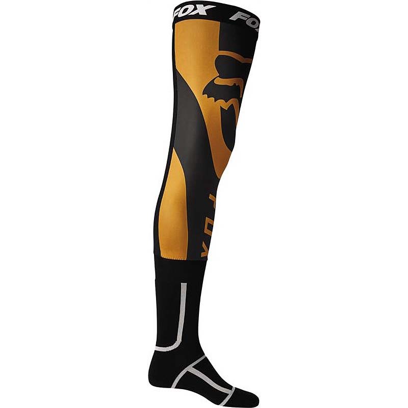 Fox Mirer Knee Brace Sock Black/Gold (2022) чулки под наколенники