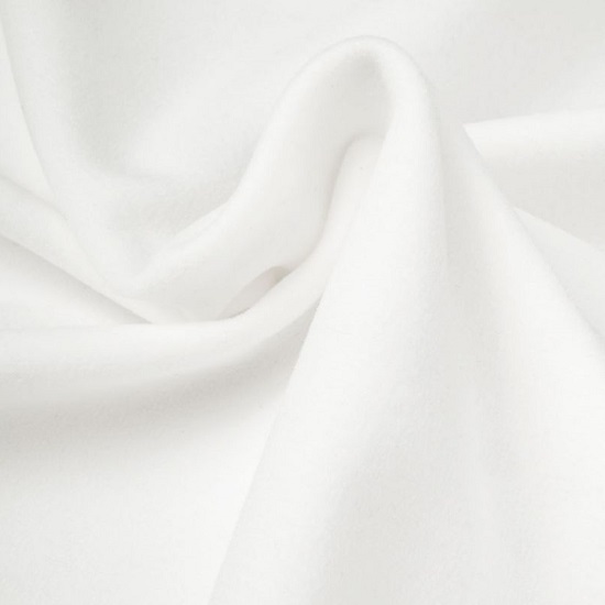 Лоскут трикотажной ткани - Фланель теплый белый 50х37