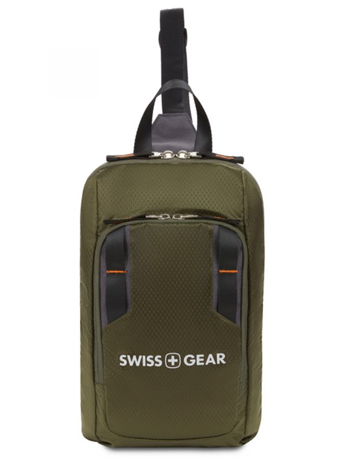 Рюкзак Swissgear с одним плечевым ремнем, зеленый, 18x5x33 см, 4 л, (3992606550)