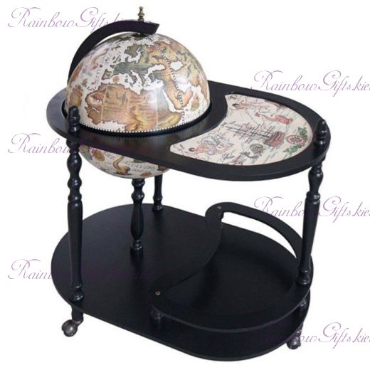 Глобус бар со столиком 42004W-B "Карта мира" черный сфера 42 см