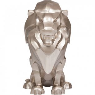 Скульптура Lion, коллекция "Лев" 90*170*80, Стекловолокно, Серебряный