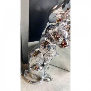 Фигура декоративная Leopard, коллекция "Леопард" 36*78*35, Полирезин, Зеркальное стекло, Бесцветный