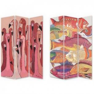 Ширма Flamingo, коллекция "Фламинго" 120*180*3, Пихта, Полиэстер, Мультиколор