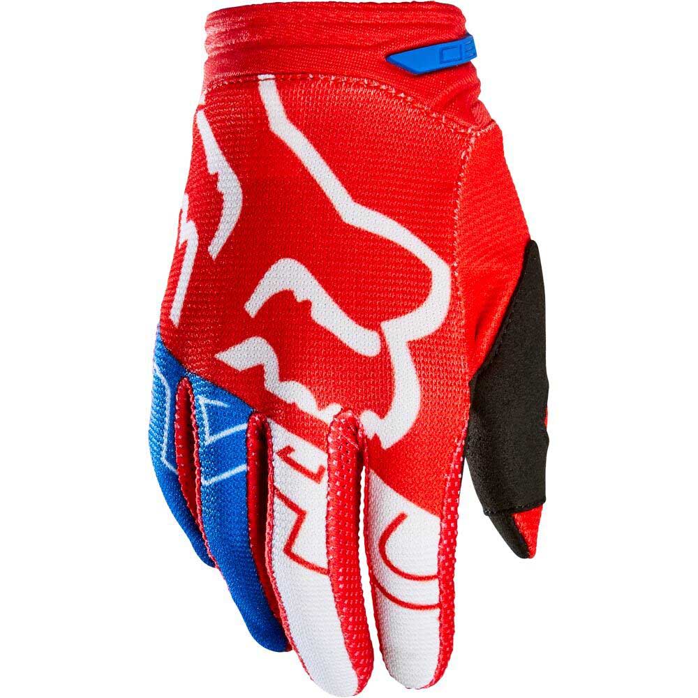 Fox 180 Skew Youth White/Red/Blue (2022) перчатки для мотокросса подростковые