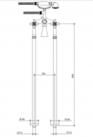 Напольный смеситель для ванны Bongio AXEL 15528 с душем схема 2