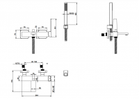 Настенный смеситель для ванны Bongio DOMINO Q 01526/D схема 2