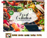 [CreativeMarket] 70 Food Collection Photoshop Actions. Экшены для фото (DreamColor)