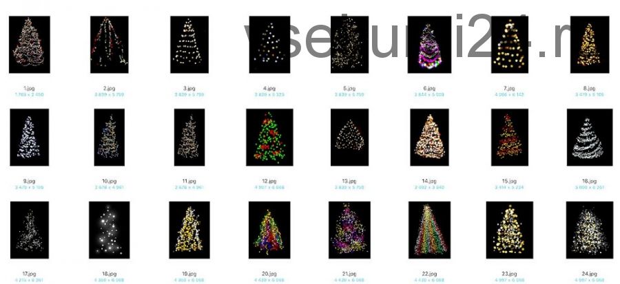 [CreativeMarket] Фотоналожения Рождественские огни на дерево. Christmas Trees Lights