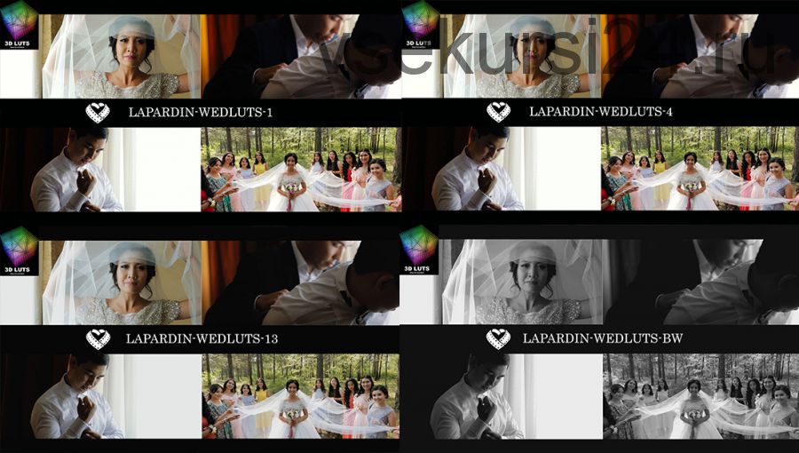 [Lapardin] Свадебные Луты для Видео: Like Wed Luts, Romantic Wed 23 Luts, 3dl, Cube
