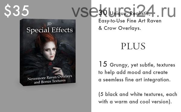 JD Special Effects: Nevermore Raven Overlays & Bonus Textures (Jessica Drossin)