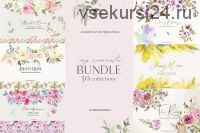 [Creative Market] My Romantic bundle / Цветочный клипарт, 30 Коллекции (Юлия Подлиннова)