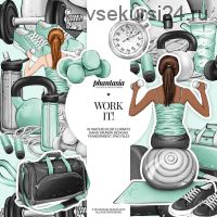 [PhantasiaDesign] Fitness Watercolor Clipart
