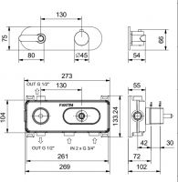 Смеситель с термостатом Fantini Icona Deco для ванной R872B схема 2