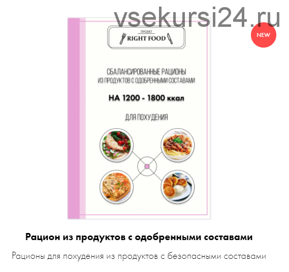 Рацион из продуктов с одобренными составами (Алёна Воловникова)