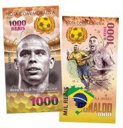 1000 Reais (реалов) Бразилия - Роналдо. Легенды футбола (Ronaldo Luís Nazário de Lima. Brasil). UNC Oz Ali