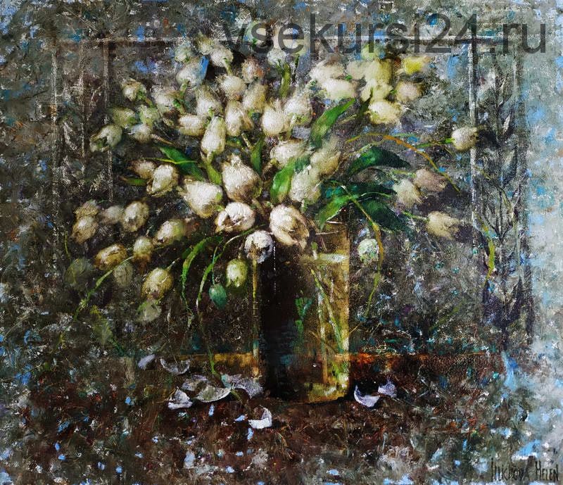 [Aurum] Флористический натюрморт 'Огромный букет белых тюльпанов' (Елена Ильичева)