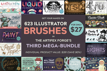 [MightyDeals] 600+ Premium Illustrator Brushes from The Artifex Forge