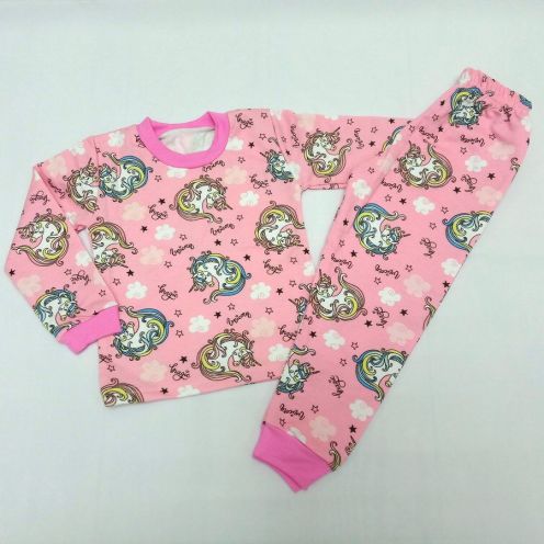 (-25%) Пижама футер "Единорог" C-PJ023-ITn, розовый для девочки