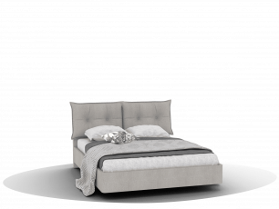 Кровать LAZIO, КМ-03 (1600) без ПМ с подушками, серый