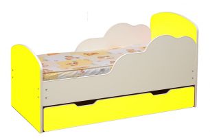 Кровать детская №1 Облака, 800*1600 лдсп белый/желтый