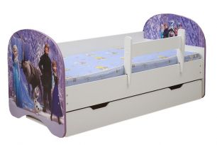 Кровать детская Зимняя сказка, с фотопечатью с 1-м ящиком 800*1600 лдсп белый