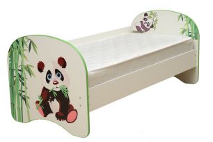 Кровать детская Панда, с фотопечатью без ящика 800*1900 лдсп ЛЕВАЯ белый