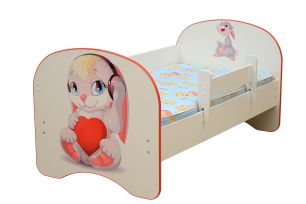 Кровать детская Зайчата, с фотопечатью без ящика 800*1600 лдспЛЕВАЯ белый