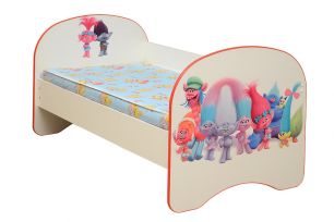 Кровать детская Тролли, с фотопечатью без ящика 800*1900 лдсп белый