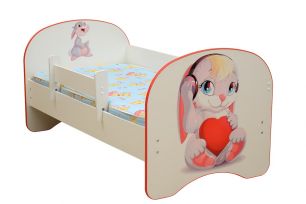 Кровать детская Зайчата, с фотопечатью без ящика 700*1400 лдсп белый