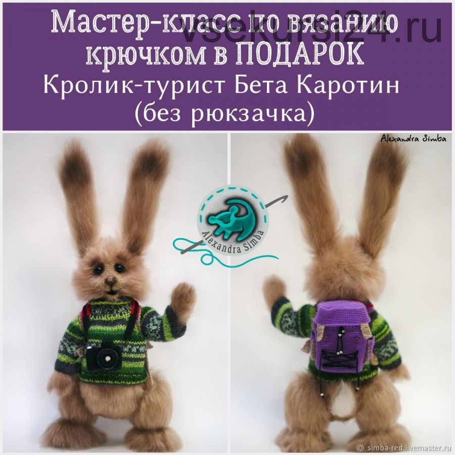 Мастер-класс по вязанию крючком Кролик-турист Бета Каротин (Александра Simba)