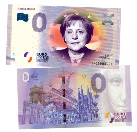 0 ЕВРО - Angela Merkel (Ангела Меркель). Памятная банкнота (БМ) ЯМ