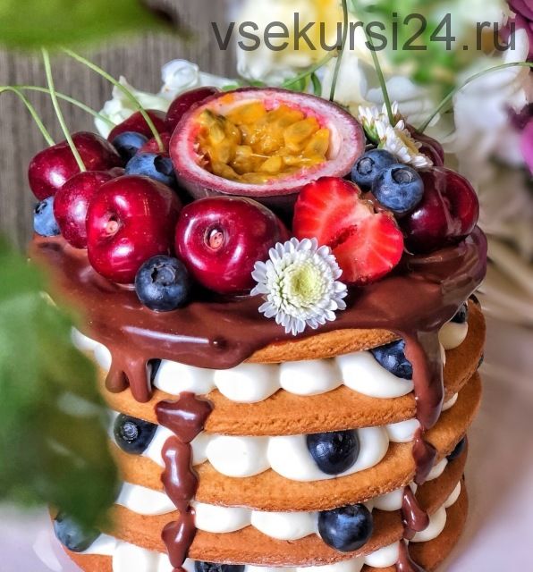 Торт «Открытый медовик с ягодами» (Надежда Коломейцева)